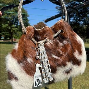 Holy Cow Couture City Rope - Brown and White Cowhide Shoulder Bag
